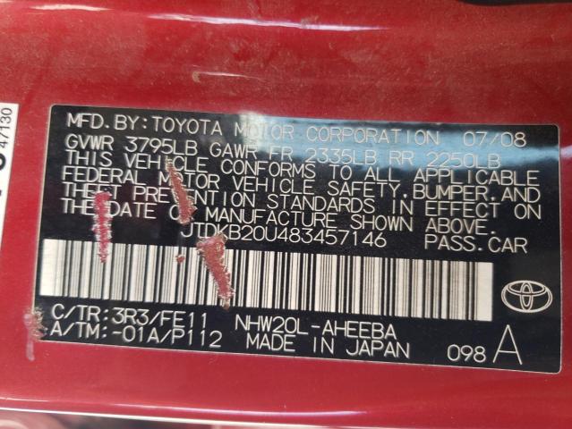 Photo 10 from auction – 2008 TOYOTA PRIUS with VIN JTDKB20U483457146