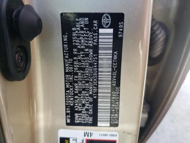 Photo 10 from auction – 2011 TOYOTA CAMRY BASE with VIN 4T1BF3EK5BU644751