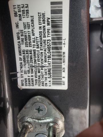 Photo 10 from auction – 2011 HONDA CR-V EXL with VIN 5J6RE3H71BL046573