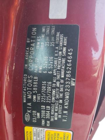 Photo 10 from auction – 2008 KIA SEDONA EX with VIN KNDMB233786264645