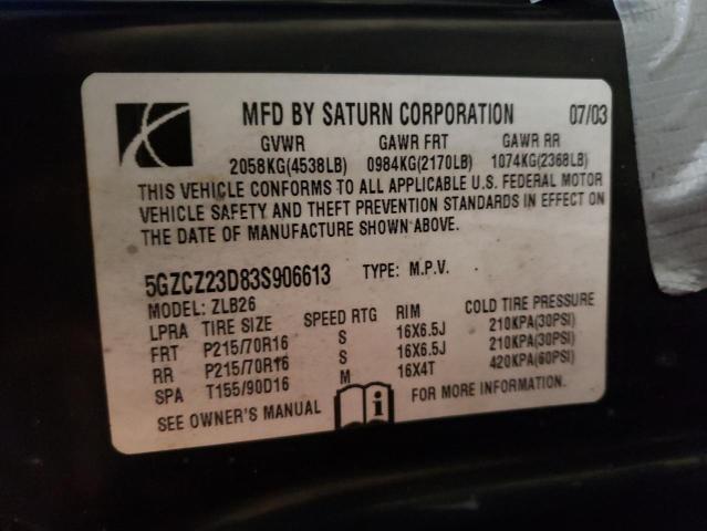 Photo 10 from auction – 2003 SATURN VUE with VIN 5GZCZ23D83S906613