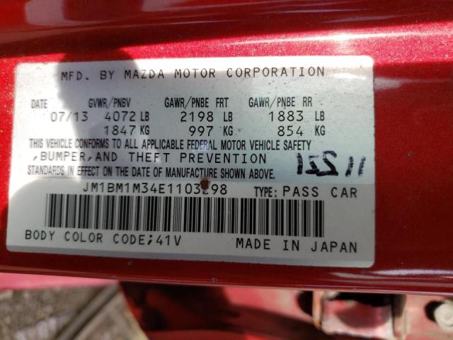 Photo 10 from auction – 2014 MAZDA 3 with VIN JM1BM1M34E1103298