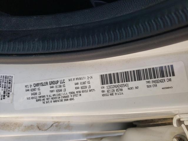 Photo 10 from auction – 2014 DODGE AVENGER with VIN 1C3CDZAGXEN225431