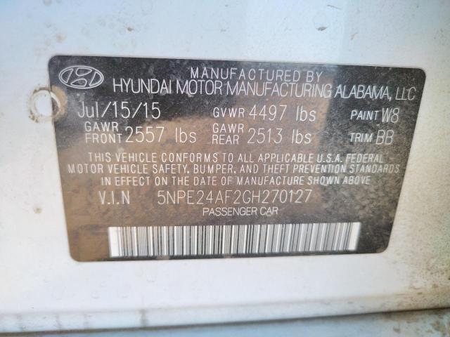 Photo 10 from auction – 2016 HYUNDAI SONATA SE with VIN 5NPE24AF2GH270127