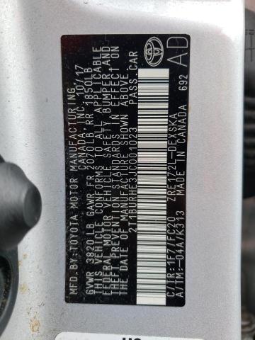Photo 10 from auction – 2018 TOYOTA COROLLA L with VIN 2T1BURHE3JC001023