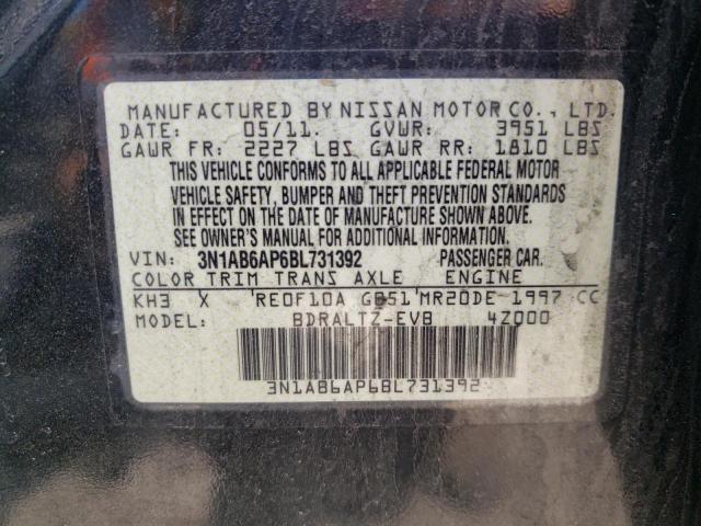 Photo 10 from auction – 2011 NISSAN SENTRA 2.0 with VIN 3N1AB6AP6BL731392
