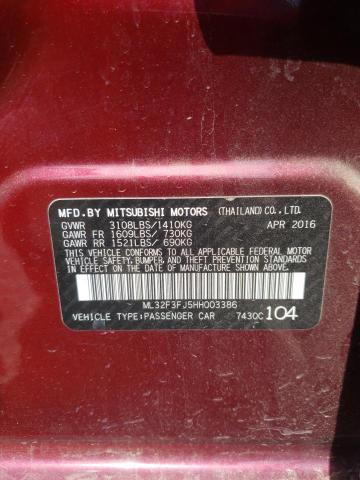 Photo 10 from auction – 2017 MITSUBISHI MIRAGE G4 with VIN ML32F3FJ5HH003386