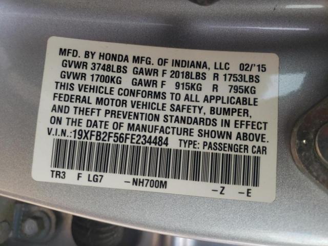 Photo 10 from auction – 2015 HONDA CIVIC LX with VIN 19XFB2F56FE234484