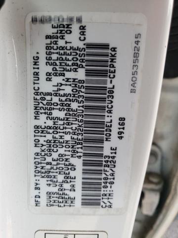 Photo 10 from auction – 2003 TOYOTA CAMRY LE with VIN 4T1BE32K63U153758