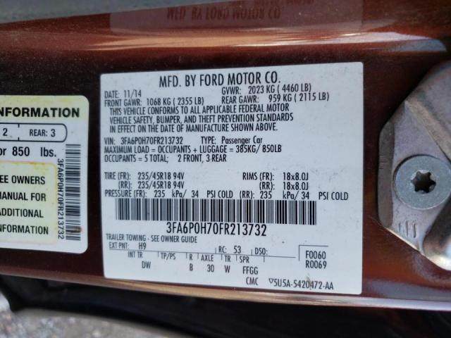 Photo 10 from auction – 2015 FORD FUSION SE with VIN 3FA6P0H70FR213732