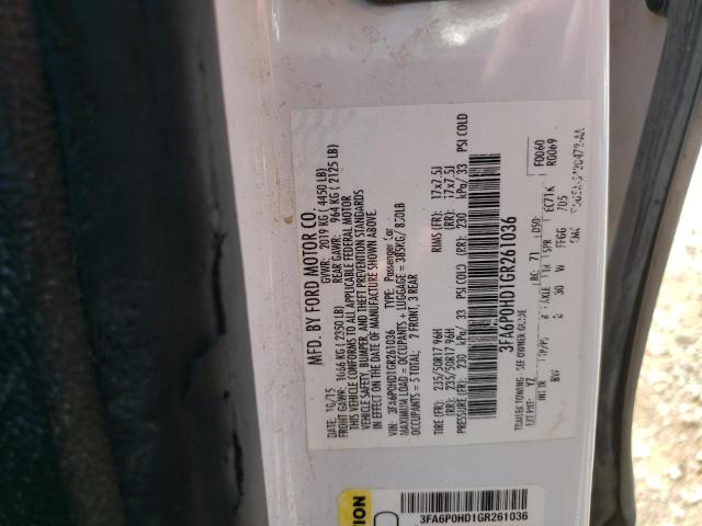 Photo 10 from auction – 2016 FORD FUSION SE with VIN 3FA6P0HD1GR261036