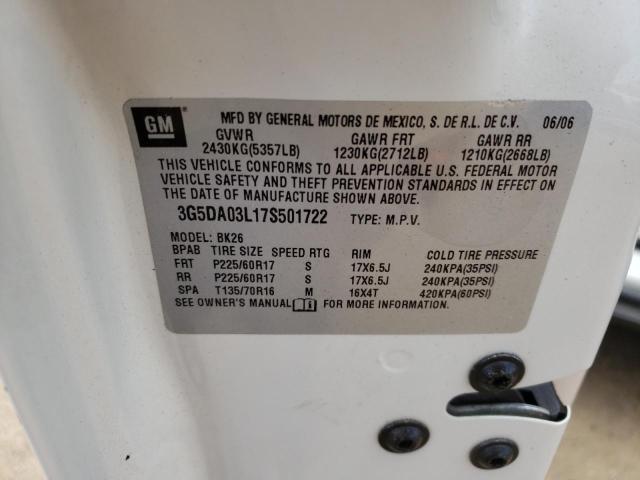 Photo 10 from auction – 2007 BUICK RENDEZVOUS with VIN 3G5DA03L17S501722