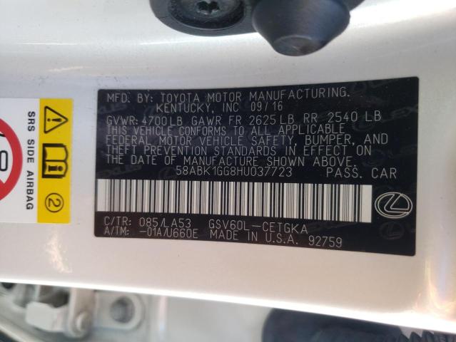 Photo 10 from auction – 2017 LEXUS ES 350 with VIN 58ABK1GG8HU037723