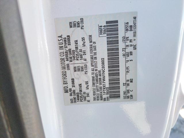 Photo 10 from auction – 2000 FORD F150 with VIN 1FTRX17W6YNC03802