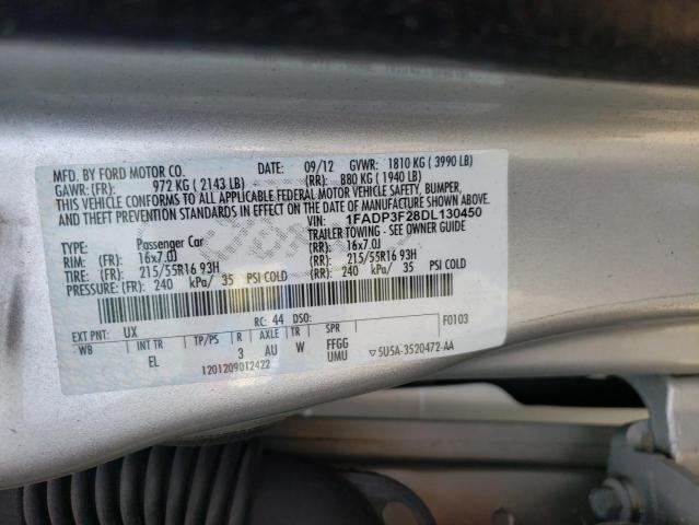 Photo 10 from auction – 2013 FORD FOCUS SE with VIN 1FADP3F28DL130450