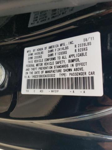 Photo 10 from auction – 2012 HONDA ACCORD EXL with VIN 1HGCS1B80CA000502