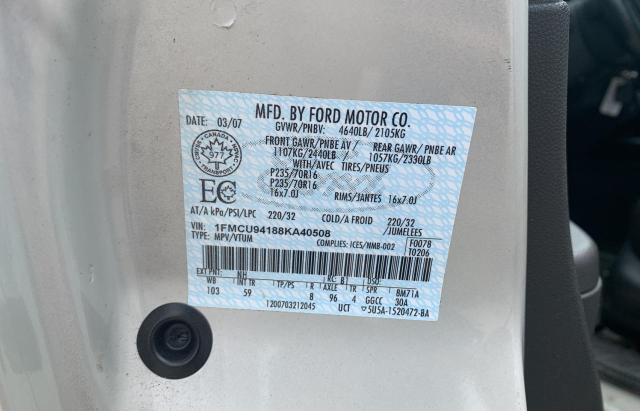 Photo 10 from auction – 2008 FORD ESCAPE LIM with VIN 1FMCU94188KA40508