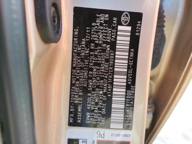 صورة رقم 10 من المزاد - 2012 TOYOTA CAMRY BASE مع VIN 4T4BF1FK7CR180887