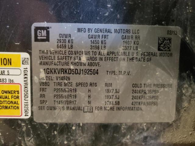 Photo 10 from auction – 2013 GMC ACADIA SLT with VIN 1GKKVRKD5DJ192504