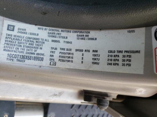 Photo 10 from auction – 2006 CHEVROLET COLORADO with VIN 1GCDT136X68189930