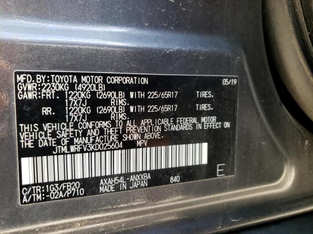 Photo 10 from auction – 2019 TOYOTA RAV4 LE with VIN JTMLWRFV3KD025604