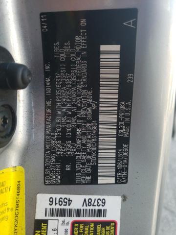 Photo 10 from auction – 2011 TOYOTA SIENNA XLE with VIN 5TDYK3DC7BS146804
