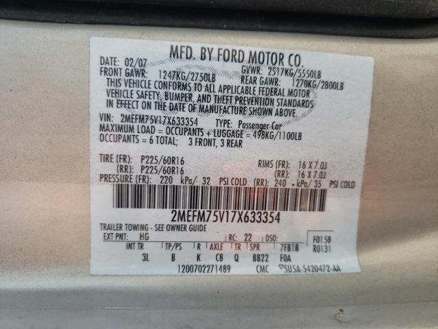 Photo 10 from auction – 2007 MERCURY GRAND MARQ with VIN 2MEFM75V17X633354