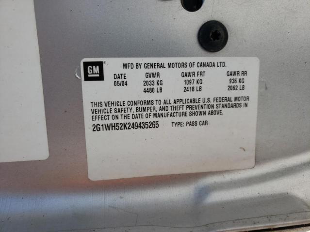Photo 10 from auction – 2004 CHEVROLET IMPALA LS with VIN 2G1WH52K249435265
