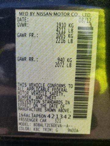 Photo 10 from auction – 2013 NISSAN ALTIMA 2.5 with VIN 1N4AL3AP6DN421342