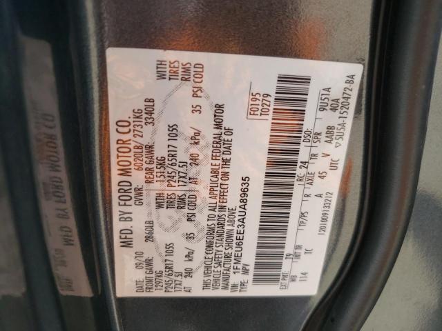 Photo 10 from auction – 2010 FORD EXPLORER with VIN 1FMEU6EE3AUA89635