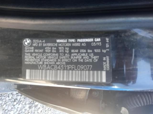 Photo 10 from auction – 1993 BMW 325 I AUTO with VIN WBACB4311PFL09077