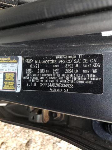 Photo 10 from auction – 2021 KIA FORTE FE with VIN 3KPF24AD2ME334928