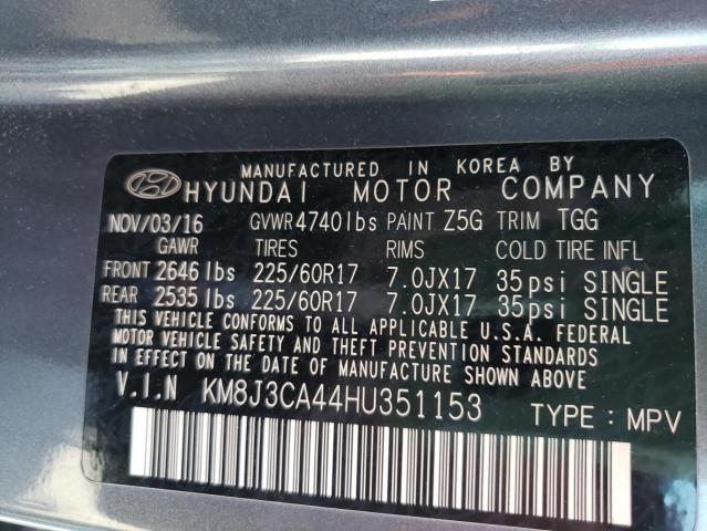 Photo 10 from auction – 2017 HYUNDAI TUCSON LIM with VIN KM8J3CA44HU351153