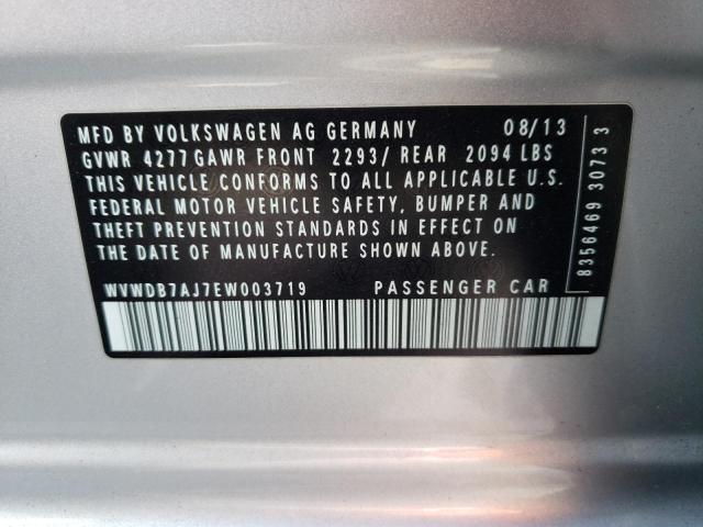 Photo 10 from auction – 2014 VOLKSWAGEN GOLF with VIN WVWDB7AJ7EW003719