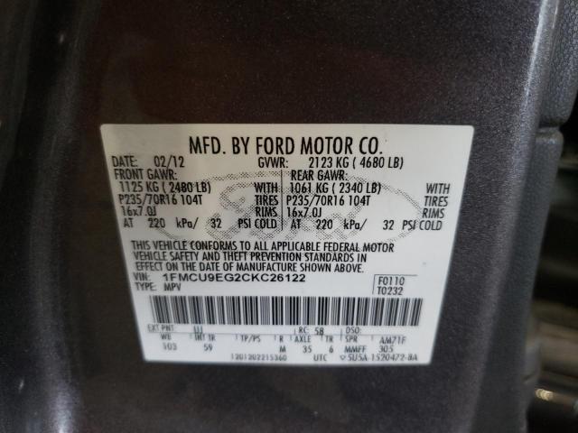 صورة رقم 10 من المزاد - 2012 FORD ESCAPE LIM مع VIN 1FMCU9EG2CKC26122