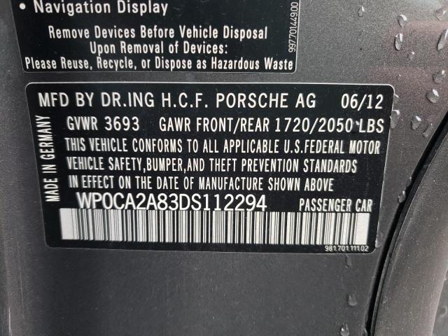 Photo 10 from auction – 2013 PORSCHE BOXSTER with VIN WP0CA2A83DS112294