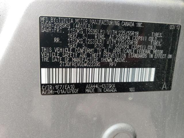 Photo 10 from auction – 2013 TOYOTA RAV4 LIMIT with VIN 2T3DFREV0DW022395