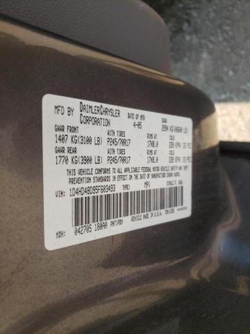Photo 10 from auction – 2005 DODGE DURANGO SL with VIN 1D4HD48D95F603493