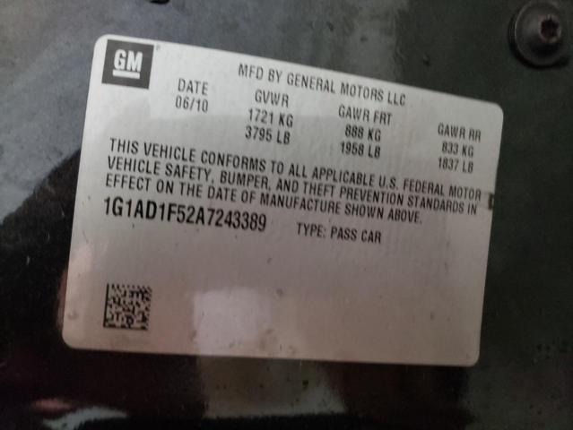 Photo 10 from auction – 2010 CHEVROLET COBALT 1LT with VIN 1G1AD1F52A7243389