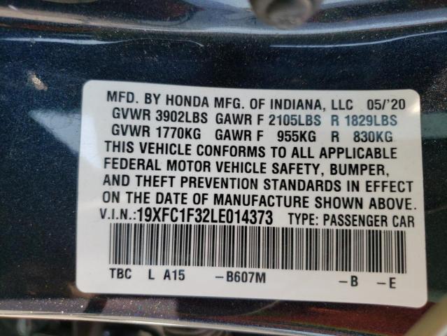Photo 10 from auction – 2020 HONDA CIVIC EX with VIN 19XFC1F32LE014373