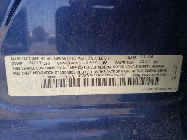 Photo 10 from auction – 2007 VOLKSWAGEN JETTA 2.5 with VIN 3VWSG71K27M085232