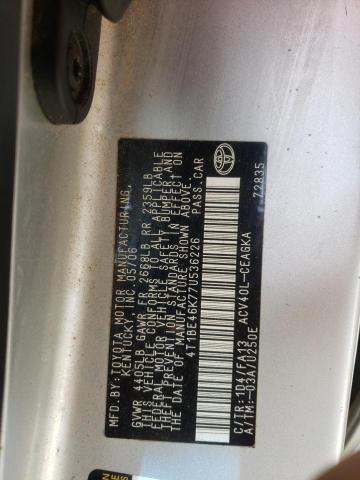 Photo 10 from auction – 2007 TOYOTA CAMRY CE with VIN 4T1BE46K77U536226