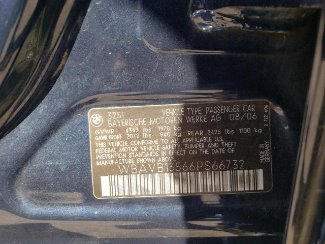 Photo 10 from auction – 2006 BMW 325 I with VIN WBAVB13566PS66732