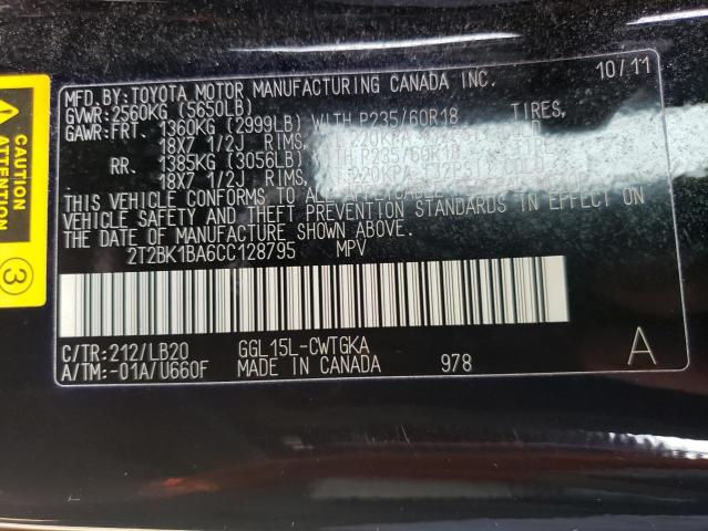 Photo 10 from auction – 2012 LEXUS RX 350 with VIN 2T2BK1BA6CC128795