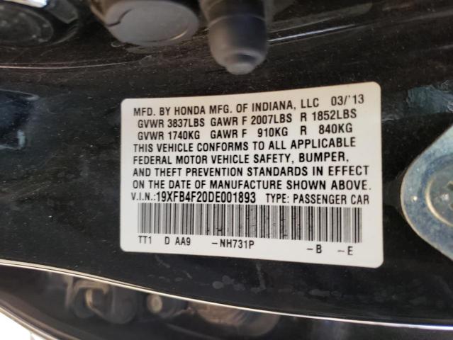Photo 10 from auction – 2013 HONDA CIVIC HYBR with VIN 19XFB4F20DE001893