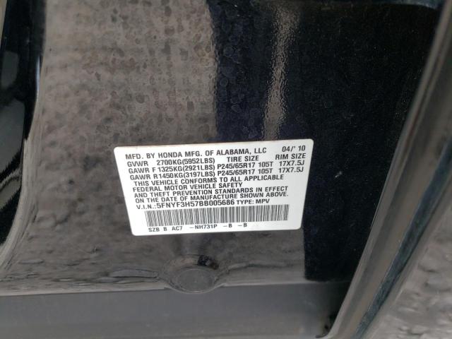 Photo 10 from auction – 2011 HONDA PILOT with VIN 5FNYF3H57BB005686