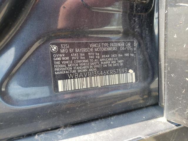 Photo 10 from auction – 2006 BMW 325 I with VIN WBAVB13546KR57593