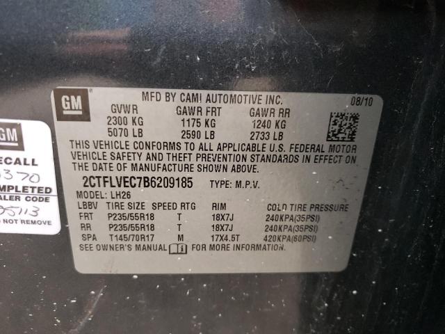 Photo 10 from auction – 2011 GMC TERRAIN SL with VIN 2CTFLVEC7B6209185