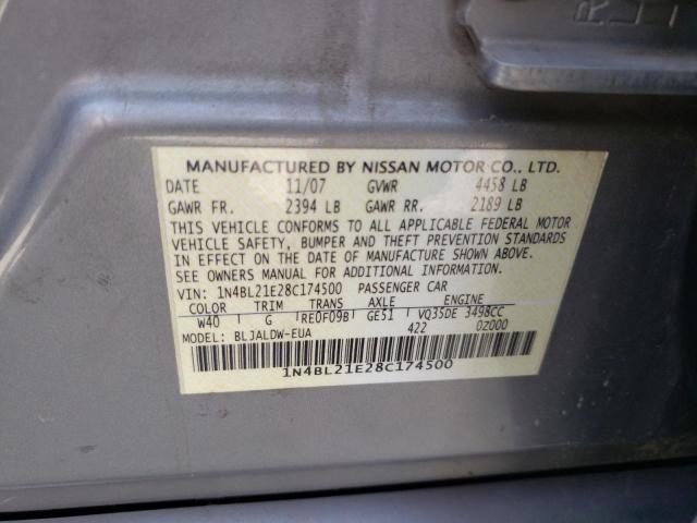 Photo 10 from auction – 2008 NISSAN ALTIMA 3.5 with VIN 1N4BL21E28C174500