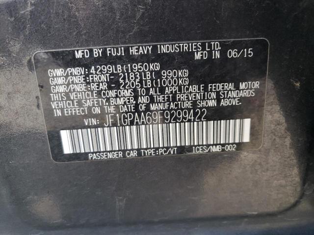 Photo 10 from auction – 2015 SUBARU IMPREZA with VIN JF1GPAA69F9299422